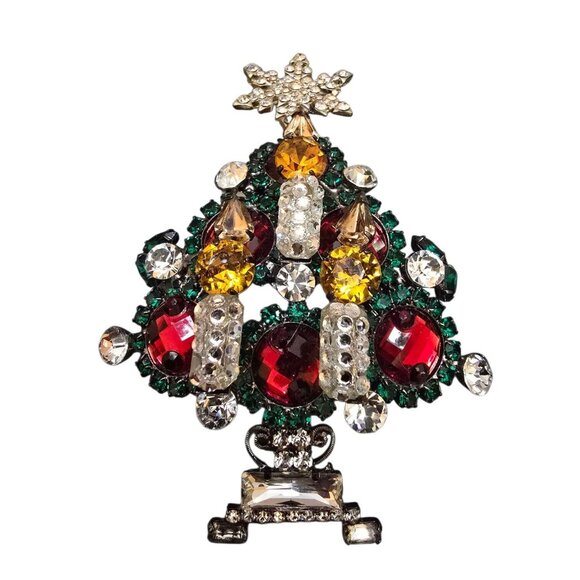 Fabulous Vintage New VRBA Dimensional Christmas Tree Brooch (A8736) - Picture 1 of 8